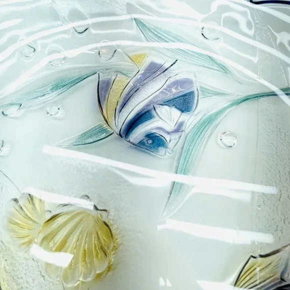 XL 15" Mikasa Glass Serving Platter Round "Savoir Vivre Key Largo" Pattern Japan - Picture 6 of 15